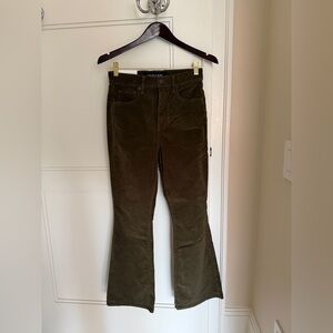 Veronica Beard Carson High-Rise Ankle Flare Pants in Brown